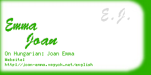 emma joan business card